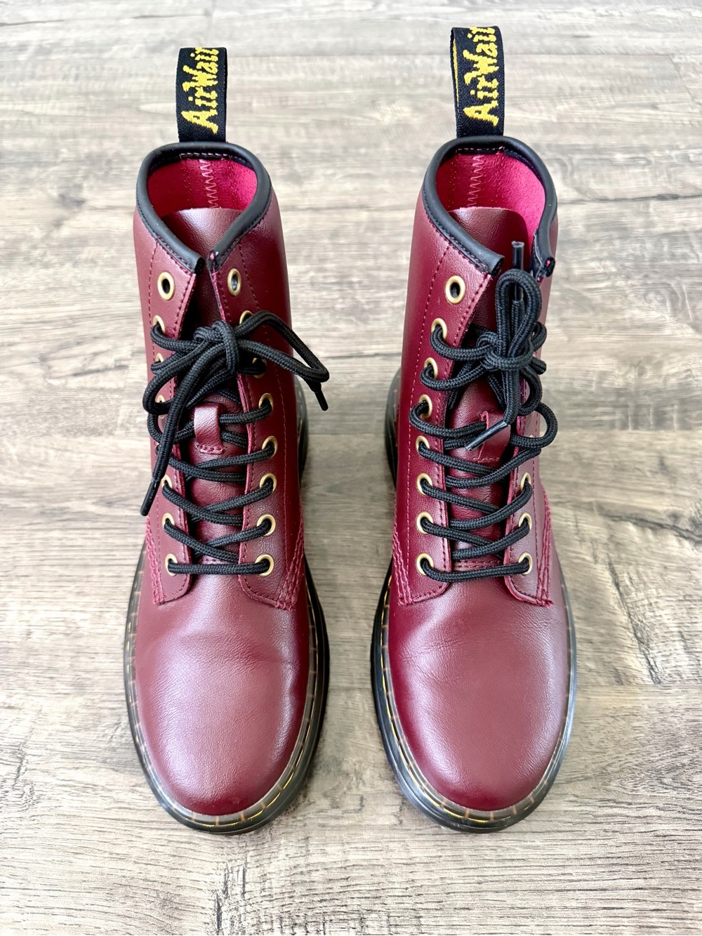 Dr. Martens Zavala Cherry Red Combat Boots Women’s 6 Oxblood - Picture 4 of 9